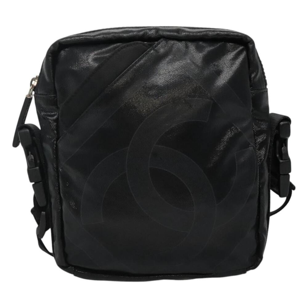 Chanel Coated Canvas Sports CC Logo Shoulder Bag Black